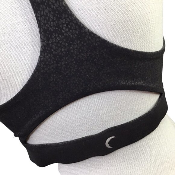 Zyia Active Flower Power Sports Bra Size M Black Floral High Neck Removable Pads - Picture 4 of 9